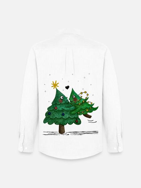 Cute Christmas Trees - Men's Oxford Shirt by Stanley/Stella - white