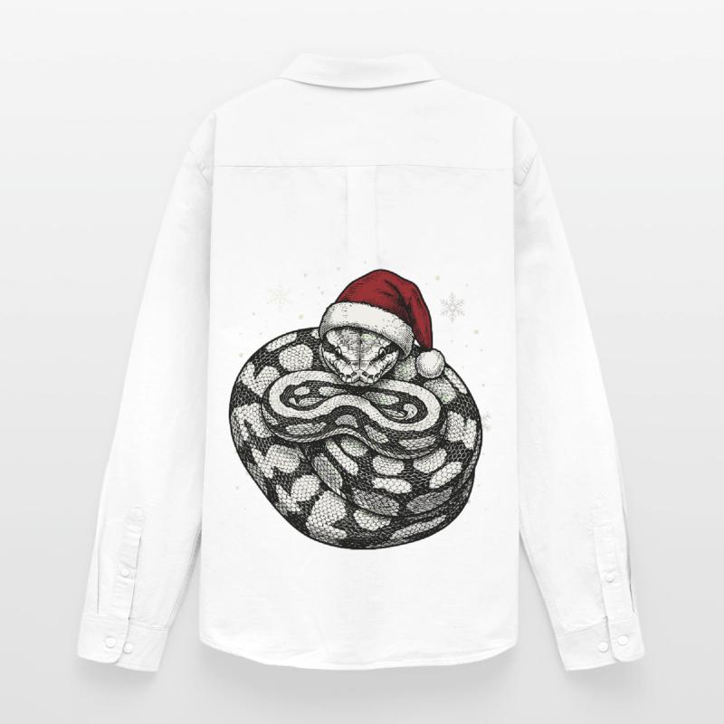 King Python Christmas Ball Python Snake Men's Oxford Shirt by Stanley/Stella