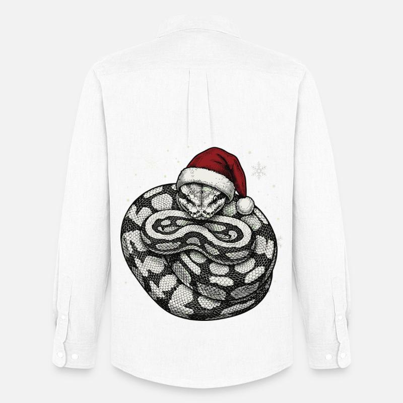 Königspython Weihnachten Ball Python Schlange - Männer Oxford Hemd von Stanley/Stella - Weiß