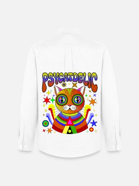 PSYCATDELIC - Men's Oxford Shirt by Stanley/Stella - white