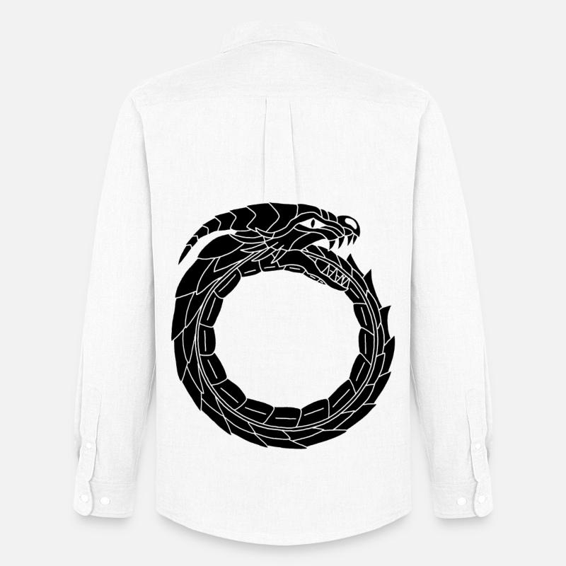 Devouring Black Dragon - Men's Oxford Shirt by Stanley/Stella - white