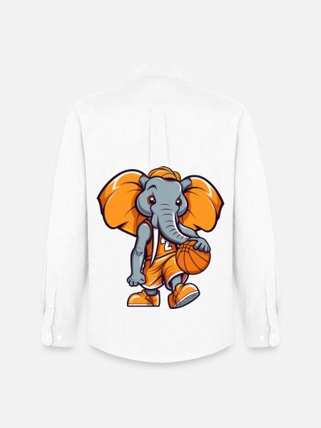 Basketballer Elefant - Männer Oxford Hemd von Stanley/Stella - Weiß