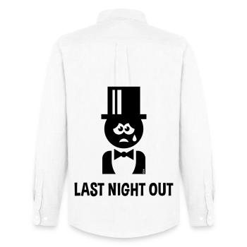 Bräutigam – Last Night Out (JGA / Polterabend / B) - Men's Oxford Shirt by Stanley/Stella - white - Back - AI Model Male 185 dark (185cm)