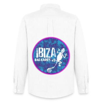 Ibiza Îles Baléares - Chemise Oxford homme Stanley/Stella - blanc - Dos - AI Model Male 185 dark (185cm)