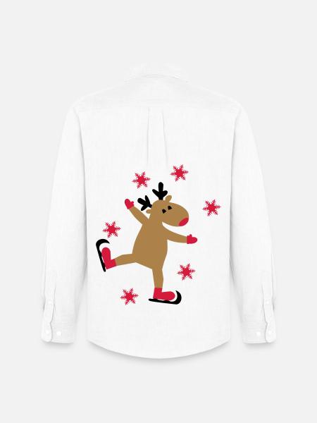 Funny moose for Christmas - Men's Oxford Shirt by Stanley/Stella - white