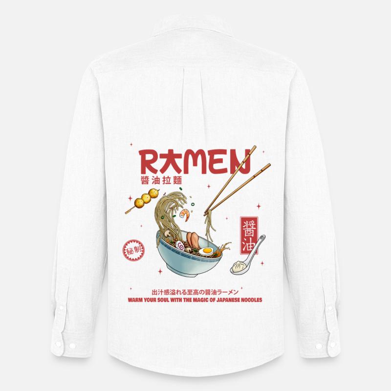Ramen - Männer Oxford Hemd von Stanley/Stella - Weiß