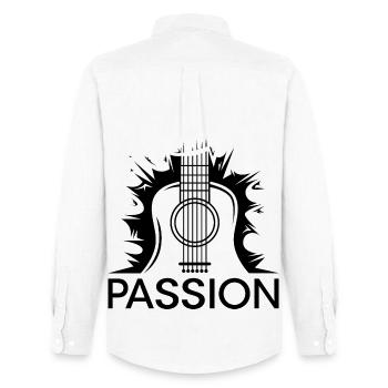 passion guitare musique passion guitariste icône - Chemise Oxford homme Stanley/Stella - blanc - Dos - AI Model Male 185 dark (185cm)
