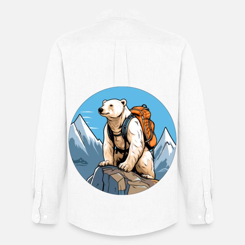 Eisbären Bergsteiger / Wandern Eisbär - Männer Oxford Hemd von Stanley/Stella - Weiß