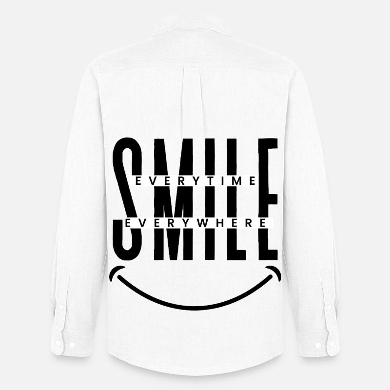 Smile Everytime, Everywhere  - Männer Oxford Hemd von Stanley/Stella - Weiß