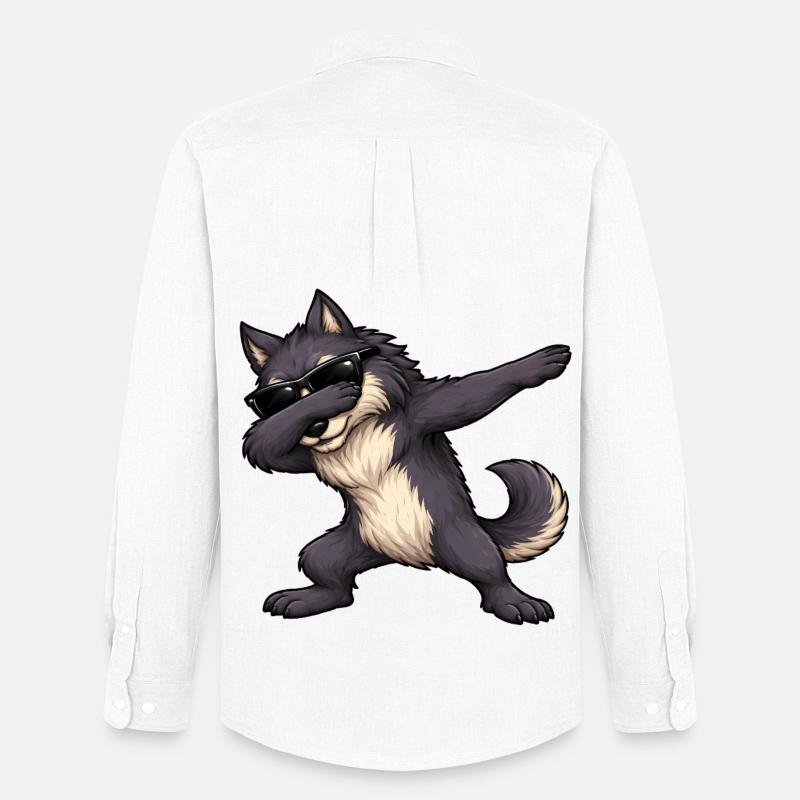 Dabbing Werwolf - Männer Oxford Hemd von Stanley/Stella - Weiß