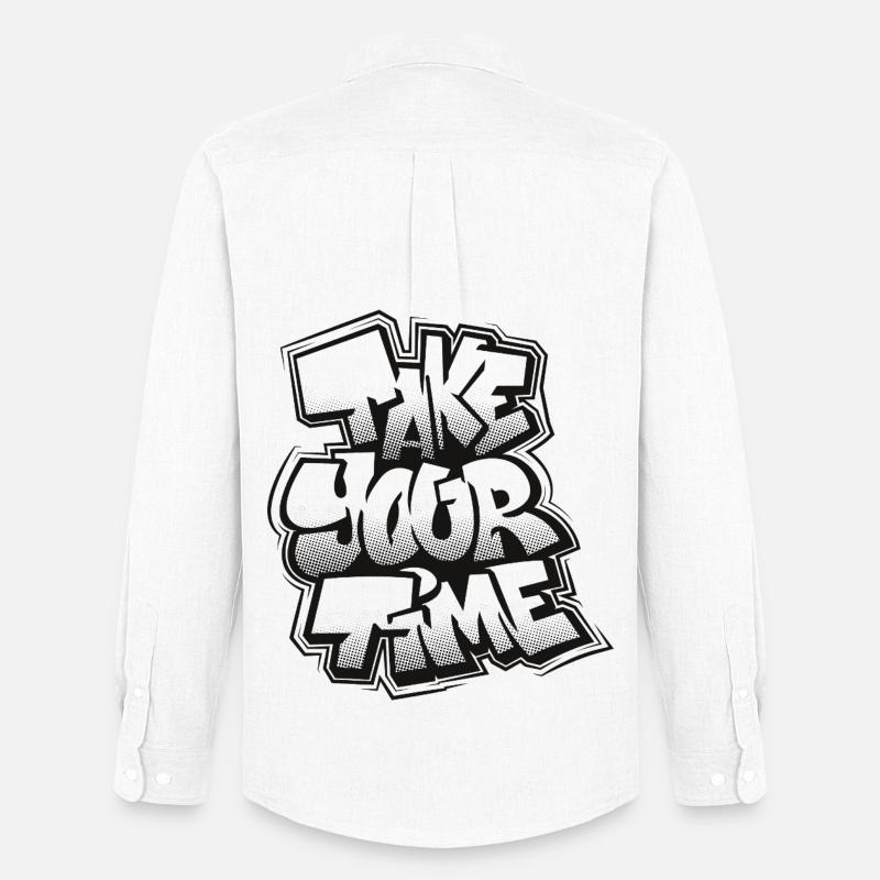 Lass dir Zeit, Graffiti. - Männer Oxford Hemd von Stanley/Stella - Weiß