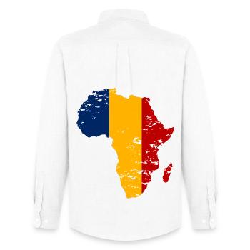 Tschad_Flagge_Afrika_used - Men's Oxford Shirt by Stanley/Stella - white - Back - AI Model Male 185 dark (185cm)