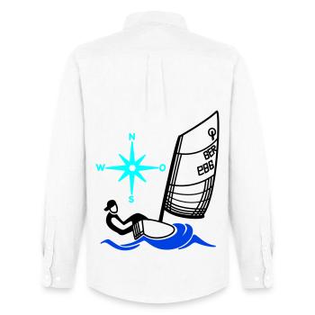 Optimist Opti Segelboot Segeln Kinder Regatta - Männer Oxford Hemd von Stanley/Stella - Weiß - Hinten - AI Model Male 185 dark (185cm)