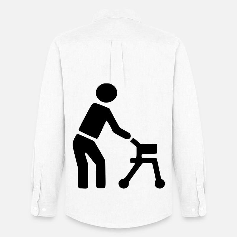 Behinderte Person hinter Rollator # - Männer Oxford Hemd von Stanley/Stella - Weiß