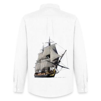 Sailing ship - Men's Oxford Shirt by Stanley/Stella - white - Back - AI Model Male 185 dark (185cm)