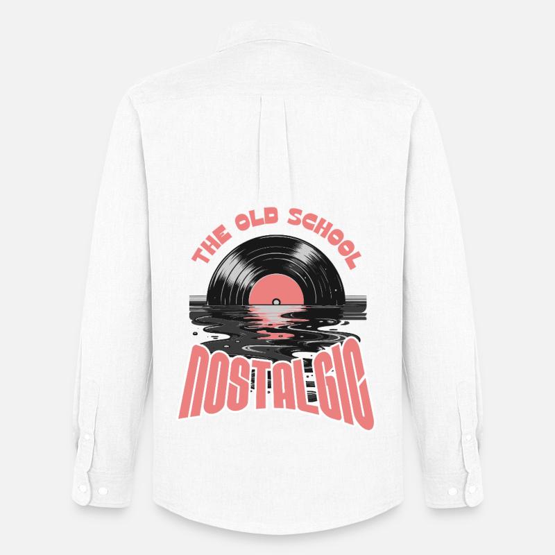 Old School Nostalgik Vinyl-Design - Männer Oxford Hemd von Stanley/Stella - Weiß