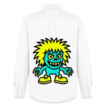 Monster mit gelben Haaren - Männer Oxford Hemd von Stanley/Stella - Weiß - Hinten - AI Model Male 185 dark (185cm)