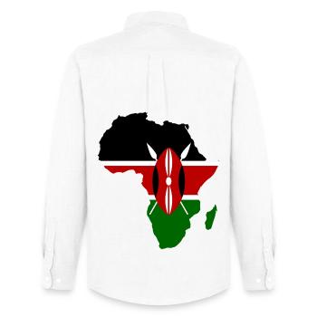 Kenia_Flagge_Afrika_used - Men's Oxford Shirt by Stanley/Stella - white - Back - AI Model Male 185 dark (185cm)