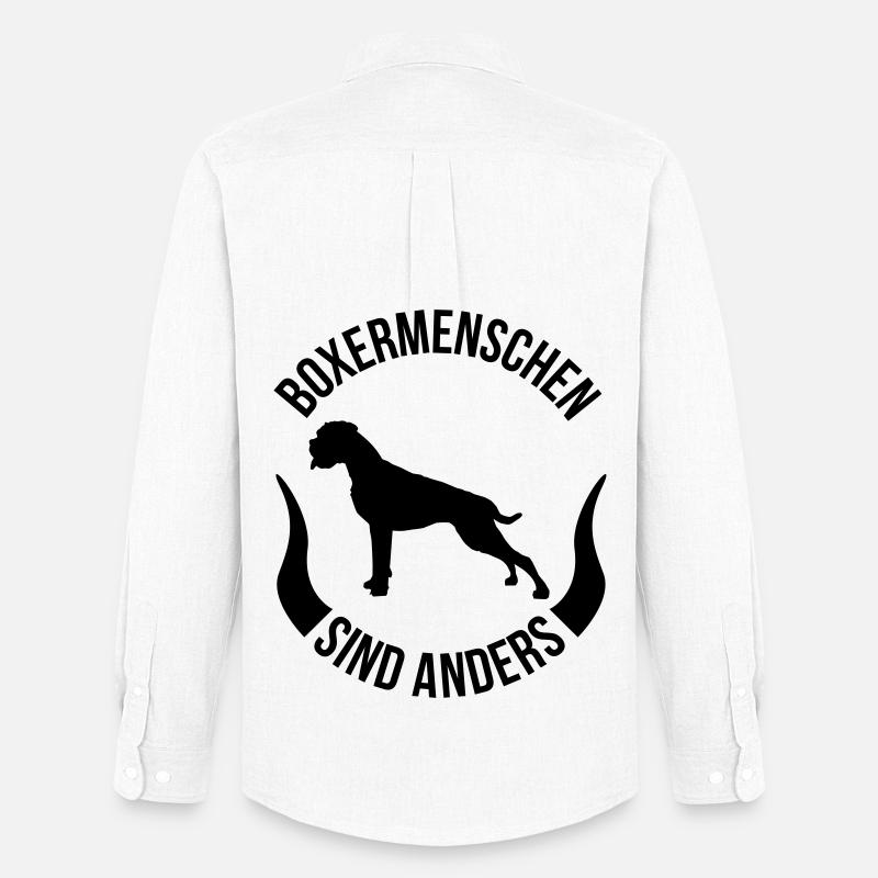 Boxermenschen sind anders - Männer Oxford Hemd von Stanley/Stella - Weiß
