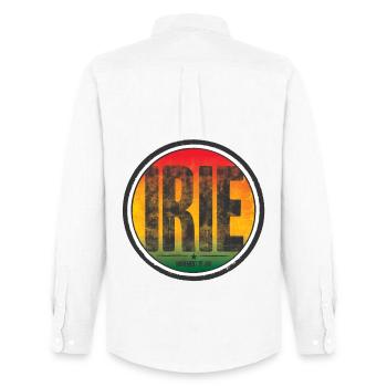 irie - movement of jah - Men's Oxford Shirt by Stanley/Stella - white - Back - AI Model Male 185 dark (185cm)