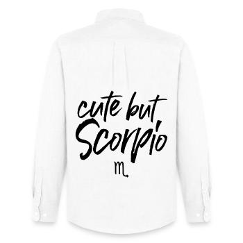 Astro mignon mais Scorpion - Chemise Oxford homme Stanley/Stella - blanc - Dos - AI Model Male 185 dark (185cm)