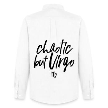 Astro chaotique mais Vierge - Chemise Oxford homme Stanley/Stella - blanc - Dos - AI Model Male 185 dark (185cm)