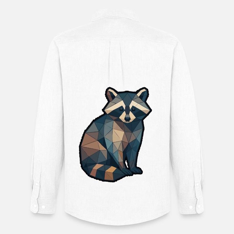 Geometrischer Waschbär Low Poly - Männer Oxford Hemd von Stanley/Stella - Weiß