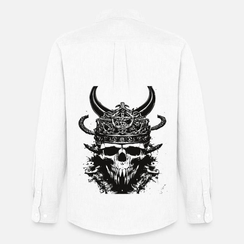 Wikinger Schädel Valhalla Viking - Männer Oxford Hemd von Stanley/Stella - Weiß