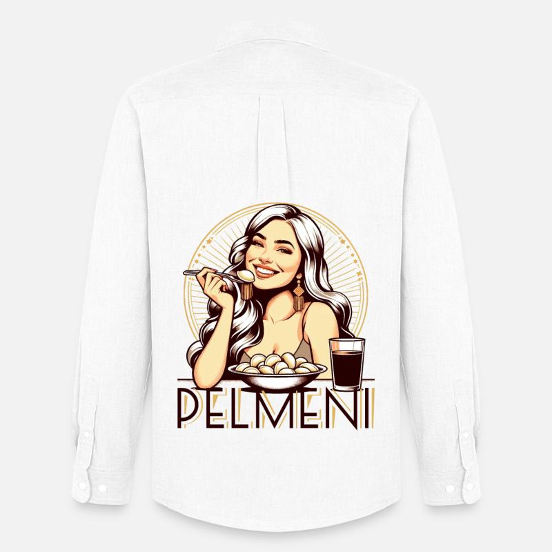 Pelmeni lecker Geschenk - Männer Oxford Hemd von Stanley/Stella - Weiß