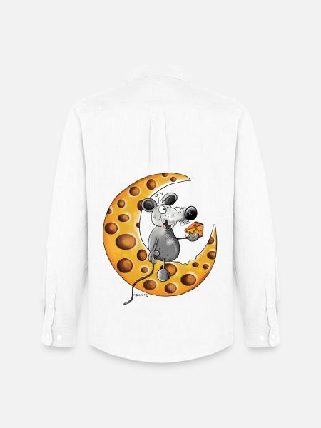 The Mouse Love Cheese - Men's Oxford Shirt by Stanley/Stella - white