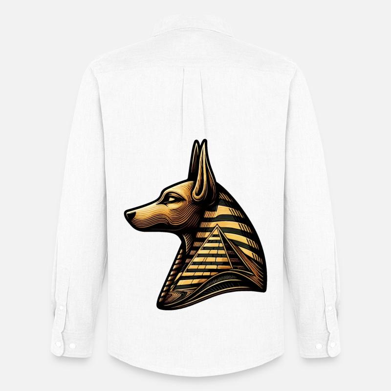 Anubis | Wächter der Gräber Ägypten - Männer Oxford Hemd von Stanley/Stella - Weiß