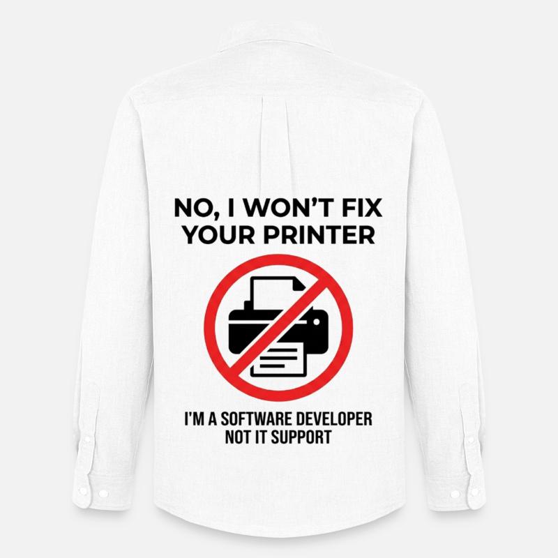 Programmierer: kein IT-Support - Männer Oxford Hemd von Stanley/Stella - Weiß