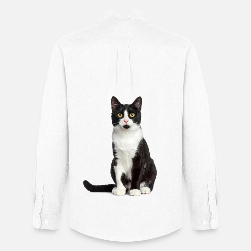 Black/White Cat – Good Pet Edition - Männer Oxford Hemd von Stanley/Stella - Weiß