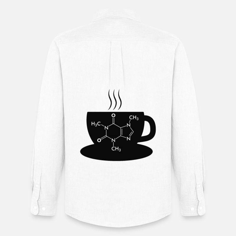 Kaffee Caffeine Molecule - Männer Oxford Hemd von Stanley/Stella - Weiß