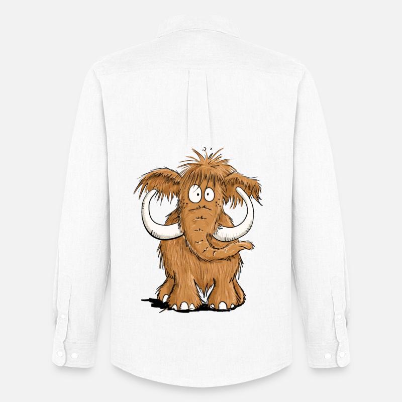 Furry Mammoth I Comic Animals I Elephant Gift - Stanley/Stella Oxfordskjorta Herr - vit