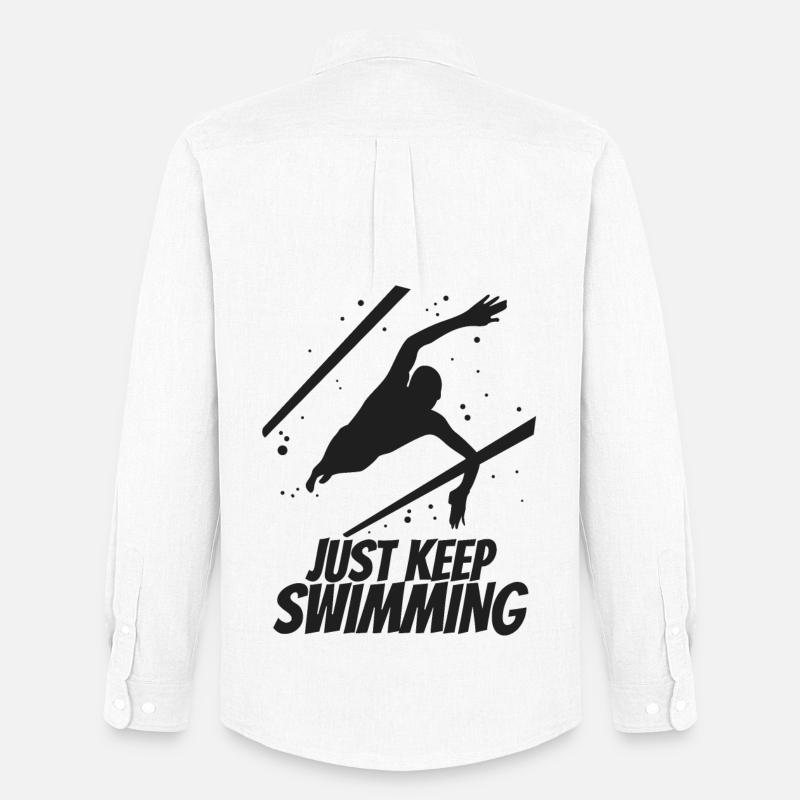 Just Keep Swimming - Männer Oxford Hemd von Stanley/Stella - Weiß