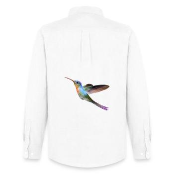 Colibri coloré en vol - Chemise Oxford homme Stanley/Stella - blanc - Dos - AI Model Male 185 dark (185cm)