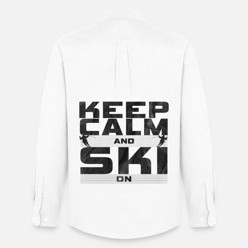Keep Calm and Ski on - Männer Oxford Hemd von Stanley/Stella - Weiß
