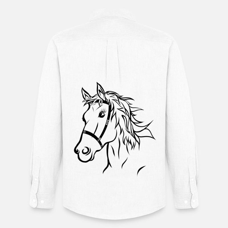 Pferdekopf Pferd Reiten Geschenk - Männer Oxford Hemd von Stanley/Stella - Weiß