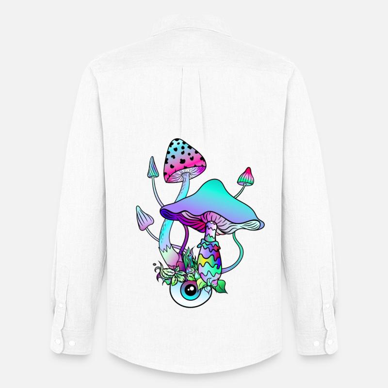 Magic Mushrooms Psychedelic Art - Männer Oxford Hemd von Stanley/Stella - Weiß