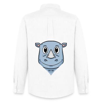 Nashorn - Männer Oxford Hemd von Stanley/Stella - Weiß - Hinten - AI Model Male 185 dark (185cm)