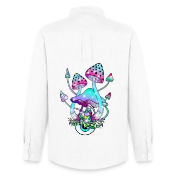Champignon Magique Champignon Champignon Oeil Art - Chemise Oxford homme Stanley/Stella - blanc - Dos - AI Model Male 185 dark (185cm)
