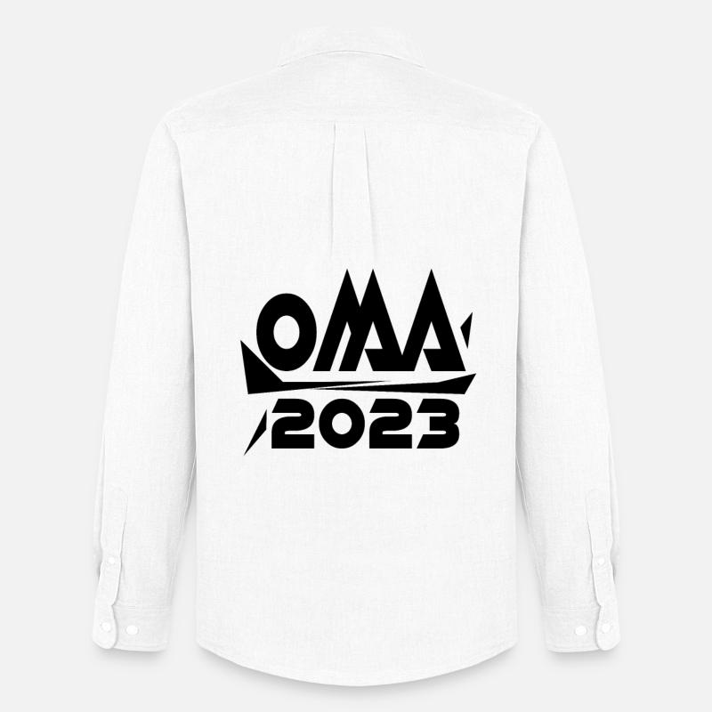 Großmutter 2023 - Oma Geschenk - Männer Oxford Hemd von Stanley/Stella - Weiß