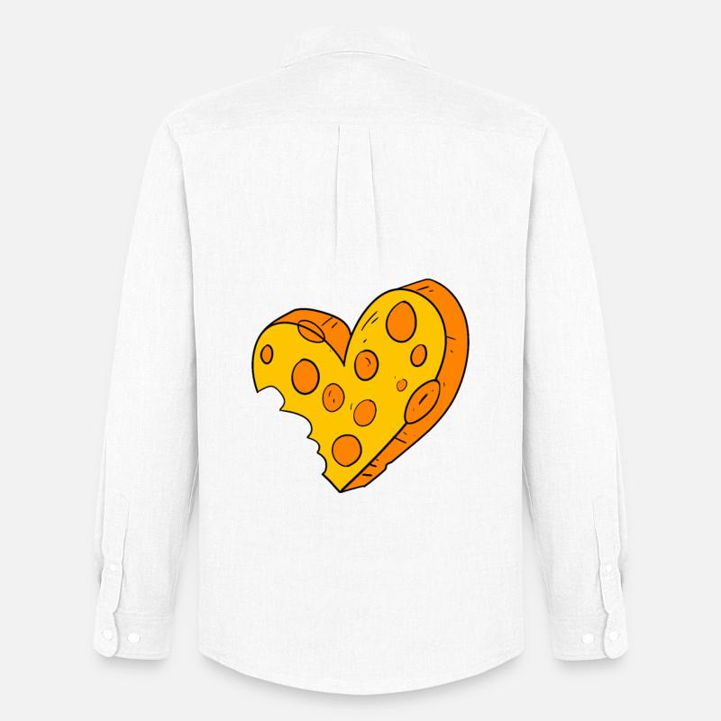 Käse Herz - Männer Oxford Hemd von Stanley/Stella - Weiß