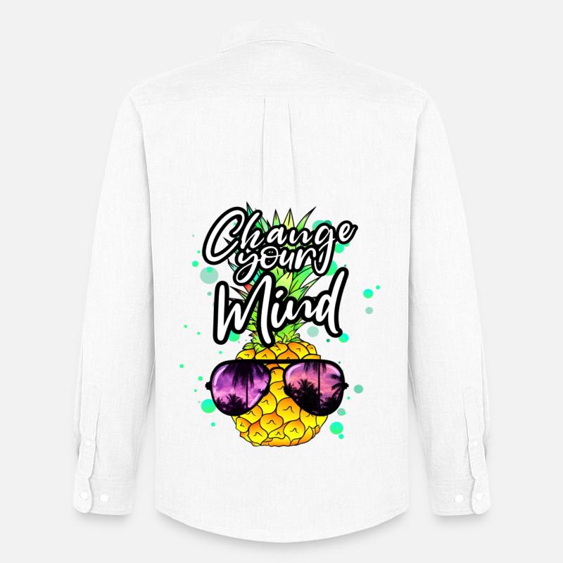 coole Ananas Change your Mind - Männer Oxford Hemd von Stanley/Stella - Weiß