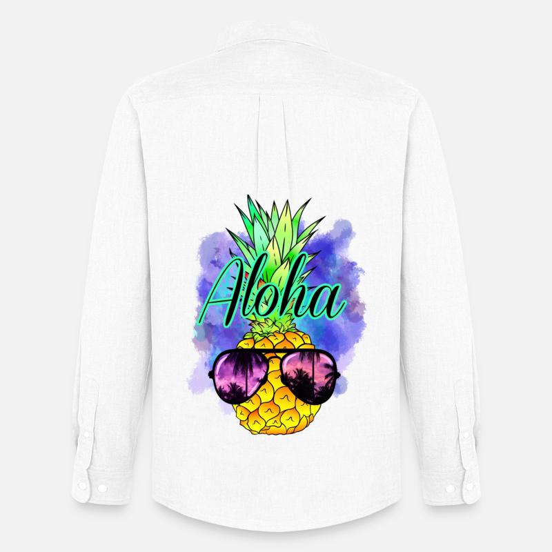 Aloha Ananas - Männer Oxford Hemd von Stanley/Stella - Weiß