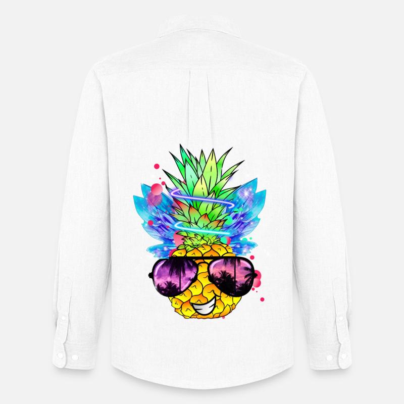 Ananas Kunst - Männer Oxford Hemd von Stanley/Stella - Weiß