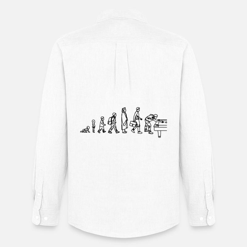 Billard Evolution - Männer Oxford Hemd von Stanley/Stella - Weiß