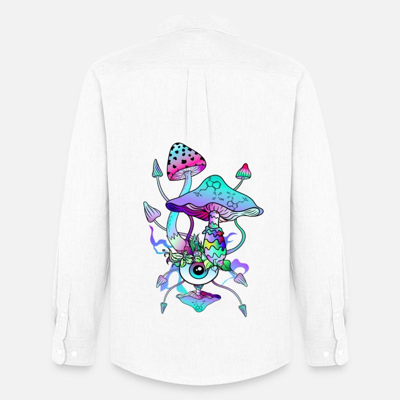 Psytrance Psychedelische Pilze - Männer Oxford Hemd von Stanley/Stella - Weiß