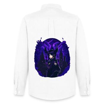 Goth Anime Girl nuit noire - Chemise Oxford homme Stanley/Stella - blanc - Dos - AI Model Male 185 dark (185cm)